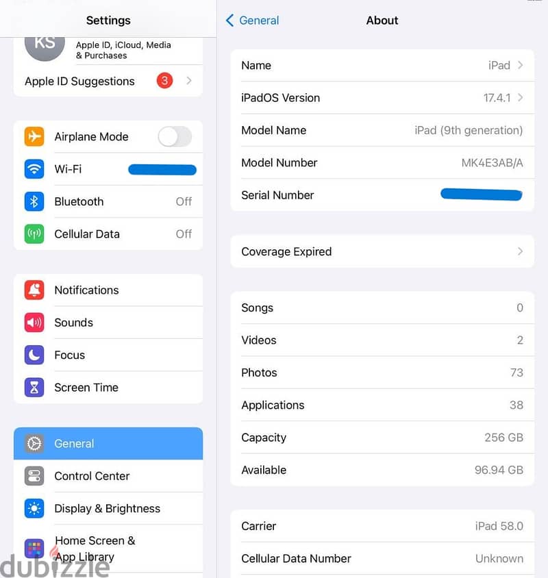 iPad 9th gen Wi-Fi & Cellular 4G - 256gb 3