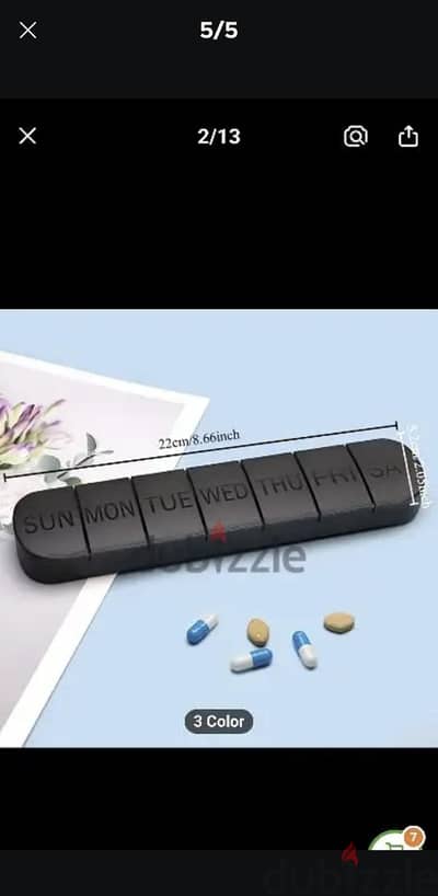 large weekly pill organiser منظم أدوية اسبوعي كبير الحجم