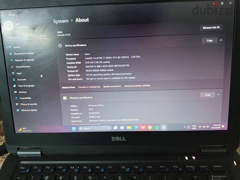 لاب توب ديل زيرو E7250 3