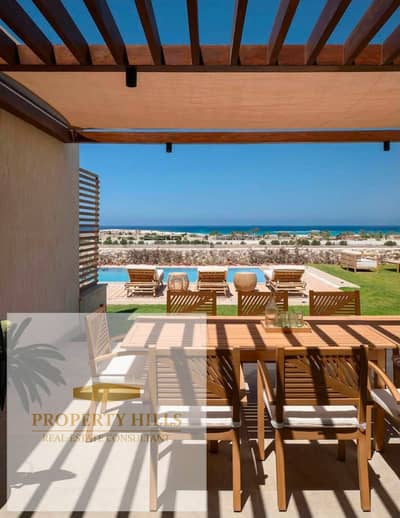 Villa first row sea view for Sale in Bayt Al Bahr – Next to Almaza BayUnit Type: Twin House VillaBuilt-up Area: 182 sqmLand Area: 238 sqm:Garage: Private garage for 2 carsViewing: Available anytimeVillage Features:Pri