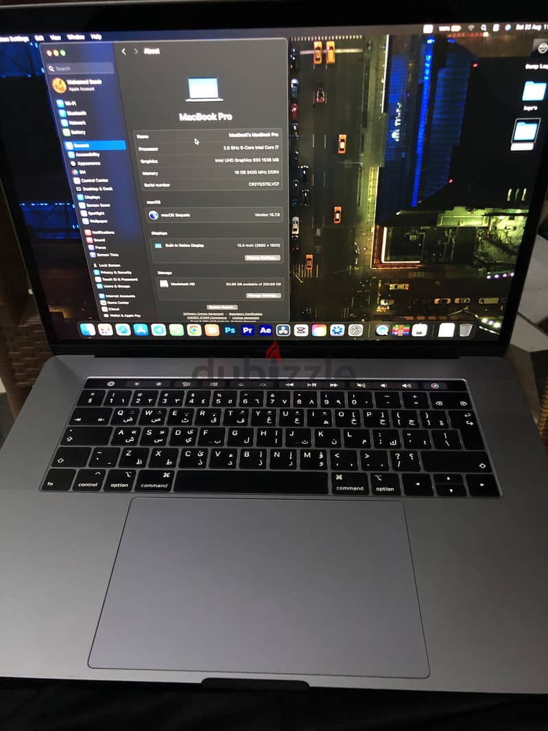 MacBook Pro 2019 15.5inch 16 ram core i7 1