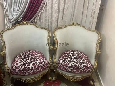 ٢ فوتيه انتيك خشب زان دهب فينو لم يستعمل سبب البيع النقل