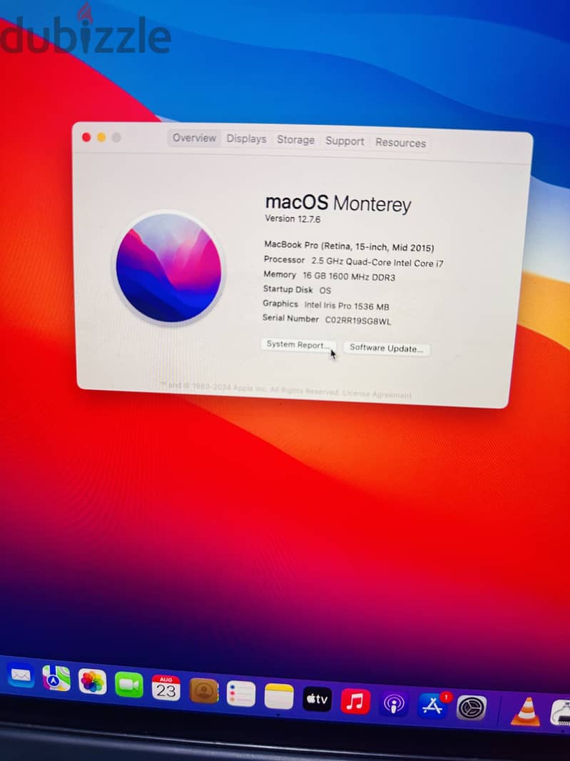 MacBook Pro 2015 / 15 inch / core i7 1