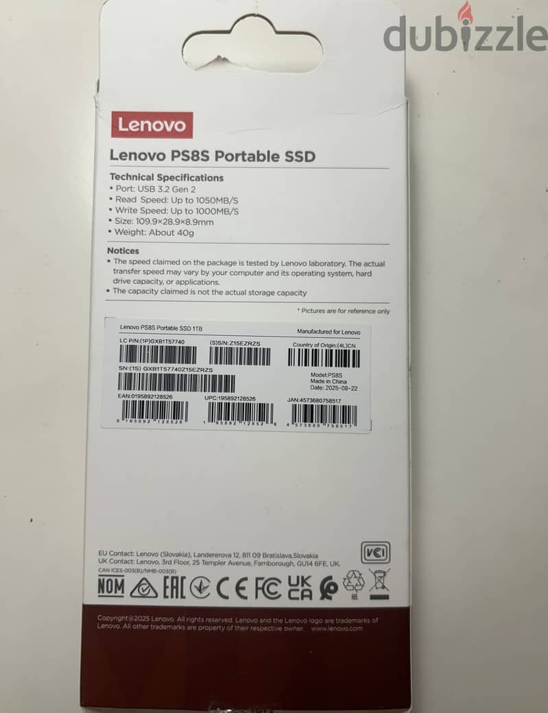 Lenovo PS8S Portable SSD 1TB 3