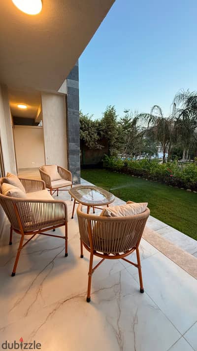 Furnished apartment for rent in Galleria Moon Valley compound garden