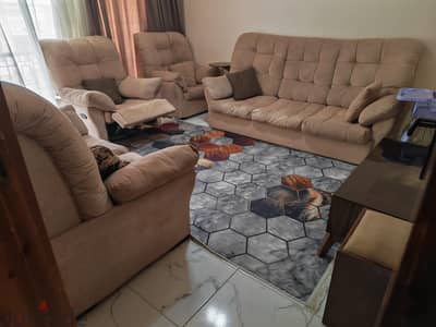 انتريه كامل 4 قطع مريح جداً مع فوتيه ريكلاينر - التجمع