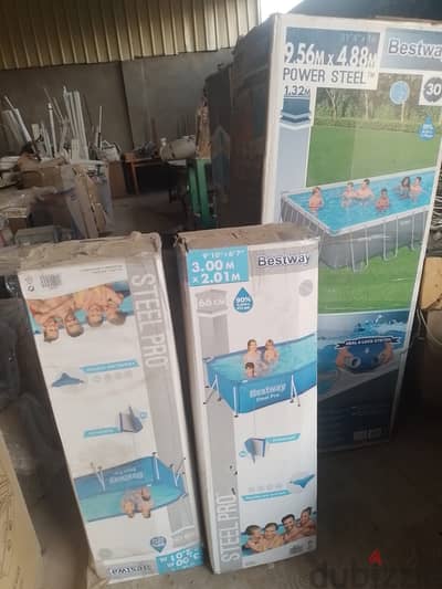 حمام سباحة Bestway Power Steel أصلي — جديد بالكرتونة