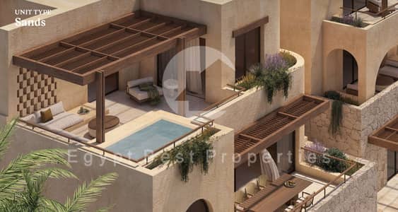 شاليه غرفتين   بإطلاله على اللاجون بمقدم 5% فقط في الساحل الشمالي احلى بحر بالساحل الشمالي مشروع رمله