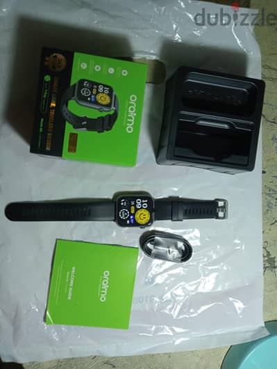 للبيع ساعة Oraimo Watch 6N بحالة ممتازة (شاشة كبيرة ومكالمات)