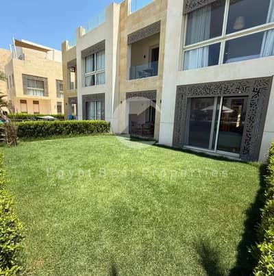 عرض بدون مقدم شاليه بجاردن غرفتين نوم مباشر على لاجون و بتشطيب فاخر في الجونه الجديده , البحر الاحمر