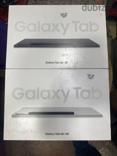Galaxy Tab S8 Plus 5G 12.4 in 128/8G Silver Gray جديد متبرشم