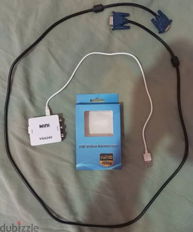 محول VGA2AV وكابل VGA