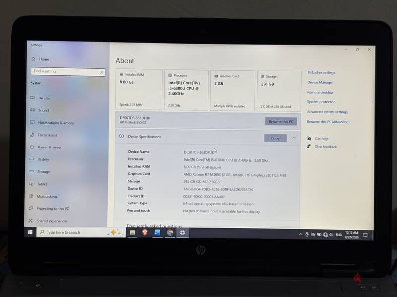 Hp probook 650 g2 5