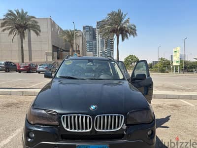 BMW X3 موديل 2008 (6 سلندر) أسود ملكي - بانوراما - لقطة لسرعة البيع