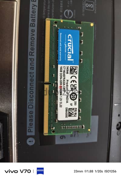 Ram Crucial 16 Giga DDR4 3200 SODIMM 1.2 V Laptop