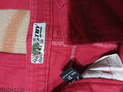 tby jeans size 31 dark red color oversized