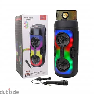  صب كاريوكي 4 بوصة بميكروفون RGB – صوت قوي وألوان جامدة