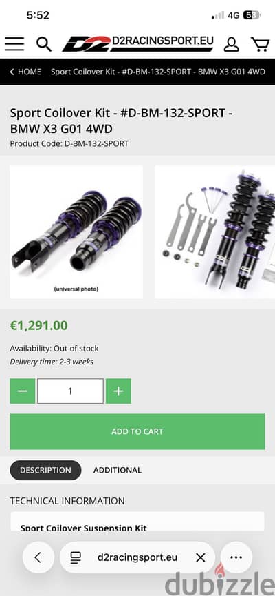 D2 Coilovers – BMW X3 M40i G01  And Brakes Calipers