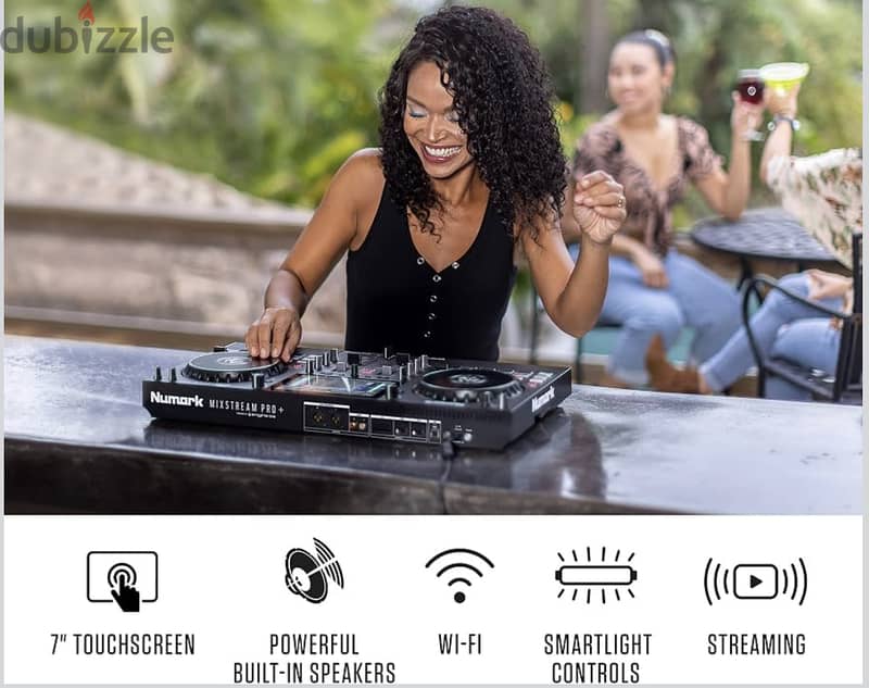 Numark Mixstream Pro+ Standalone DJ Controller, Amazon Music Unlimited 1