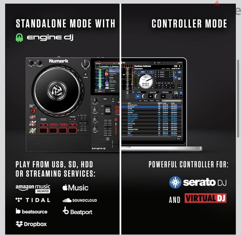 Numark Mixstream Pro+ Standalone DJ Controller, Amazon Music Unlimited 2
