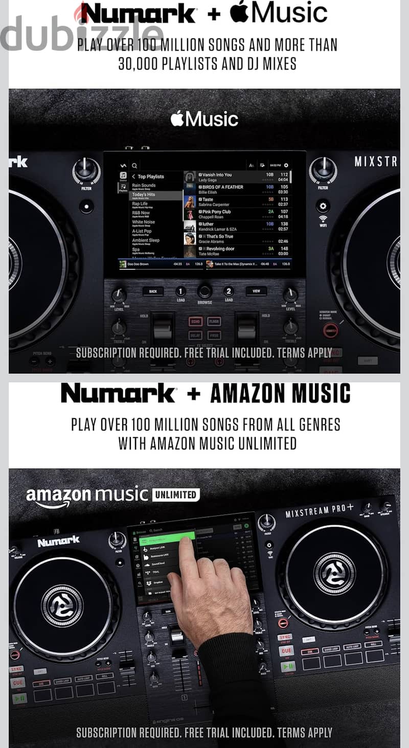 Numark Mixstream Pro+ Standalone DJ Controller, Amazon Music Unlimited 9