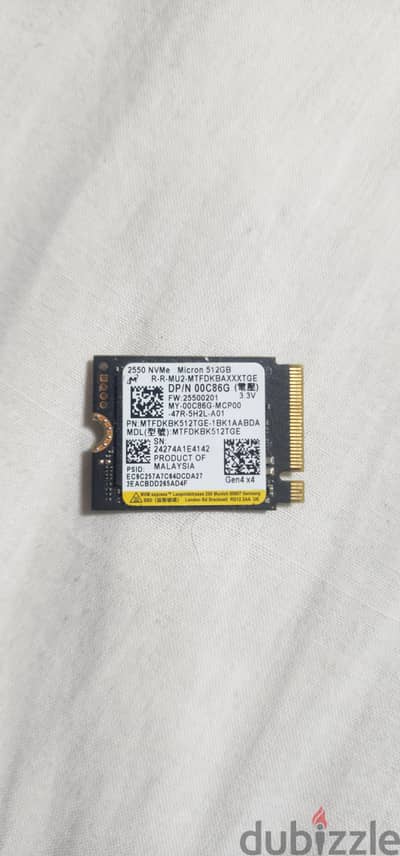 Micron 2550 NVMe M. 2   512 g. b