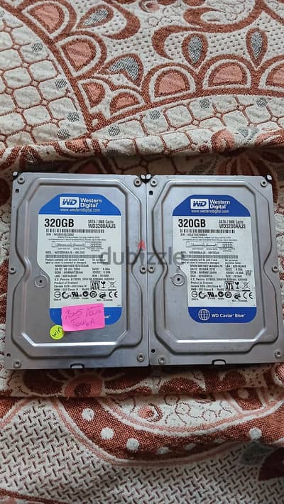 للبيع 2 هارد Western Digital WD Caviar Blue سعة 320GB – إجمالي 640GB