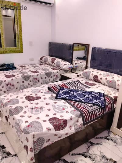 Furnished studio for rent October Second district including water steps to the parking and the exclusive and university