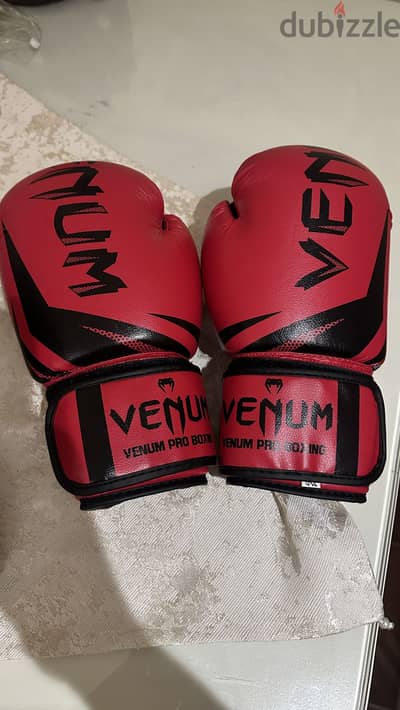 Red Venum Boxing Gloves