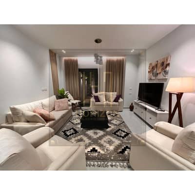 Furnished Apartment With garden for rent Compound Lake View Residences New Cairo