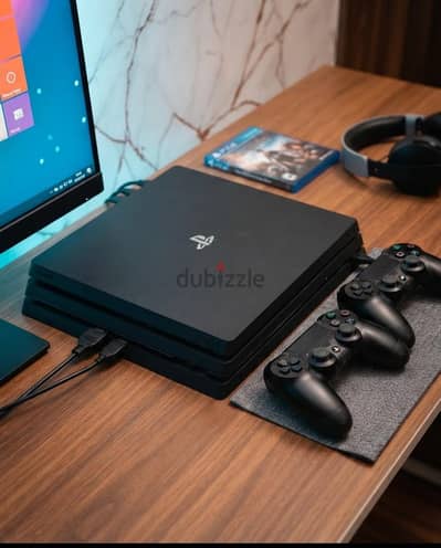 بلايستيشن 4 برو 4k بلكرتونه هارد تيرا  دراعين اورجنيال