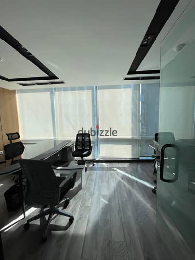 مكتب ادارى مميز للايجار في بارك ستريت - الشيخ زايد مساحه 90 متر كامل التشطيب بالتكيفات Office For Rent in Park. st