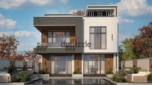 Independent villa of 325m with a 200m garden on the highest hill in Zayed, Gozal Compound, with a 10% down payment and 8 years installments.