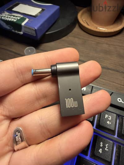 محول USB C إلى 4.5 مم Plug Conventer 100w from blue jack 4.5 to type C