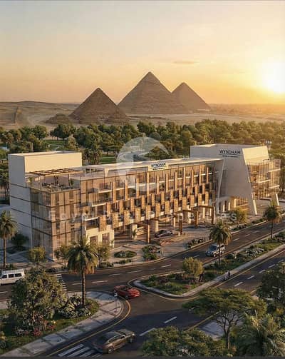 Live & invest in a Branded apartment with the American Wyndham Hotel -Finished with ACs + Kitchen cabinets -Overlooking Pyramids and golf in Dreamland