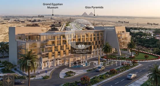 Branded 1 bedroom apartment - Overlooking Pyramids and golf in Dreamland - With the American Wyndham Hotel -Finished with ACs + Kitchen cabinets