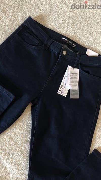Pants original size 32 slim fit بنطلون ماركة كوتون لون كحلي أورجينال