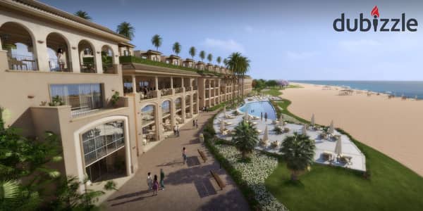 Chalet for sale in 6 months with installments. 100 sq m + 100 sq m roof terrace in Laguna Bay, Ain Sokhna, with a 25% down payment.