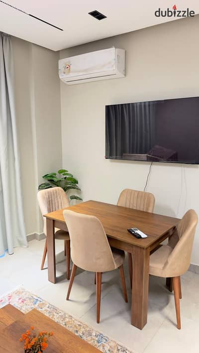 Furnished studio in Brefado, Madinaty, Ultra Super Lux finishes, modern luxury furniture of high quality.