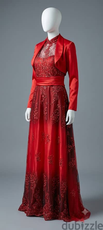 Dress, red, soiree