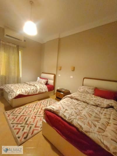 Furnished 200 sqm apartment for rent in Al Banafseg 2, First Settlement, directly adjacent to Rehab City.