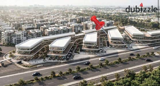 shop for sale 45m ground floor directly overlooking the plaza, facade and view of Zewail Road in the largest mall in October Gardens and the installments are linked to the constructions