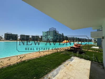 Ready to move fully finished first row lagoon chalet | Prime location with Open View for sale in Fouka Bay