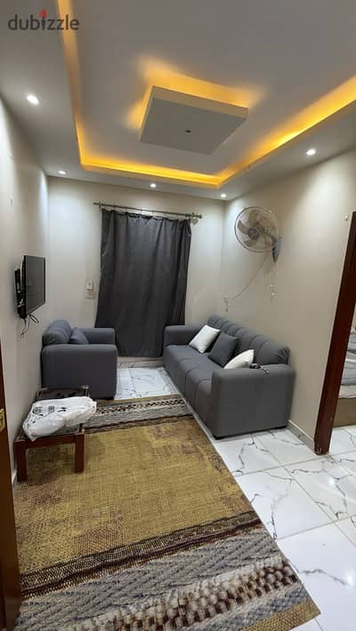 Furnished studio for rent with a room, living room, bathroom, and kitchen in the second neighborhood, seventh block