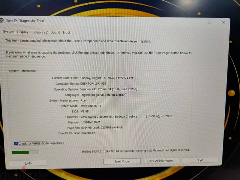 Acer Nitro Ryzen 7+Nvidia Rtx 3050 4gb 7
