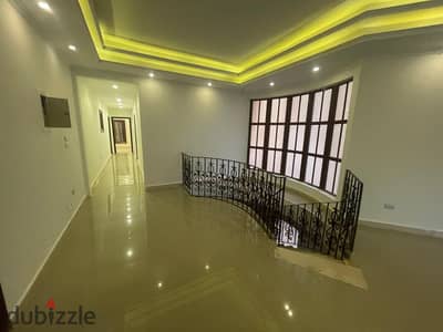 350 sqm duplex for rent in Al-Narges Villas; features a private entrance and a garden view.