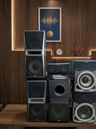 Jvc speakers system نظام صوت جي في سي منزلي او يصلح لعربيه عادي