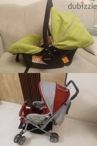 عربه دفع اطفال ماركه جوما وكاريكوت ماركه كارجو بحاله جيده