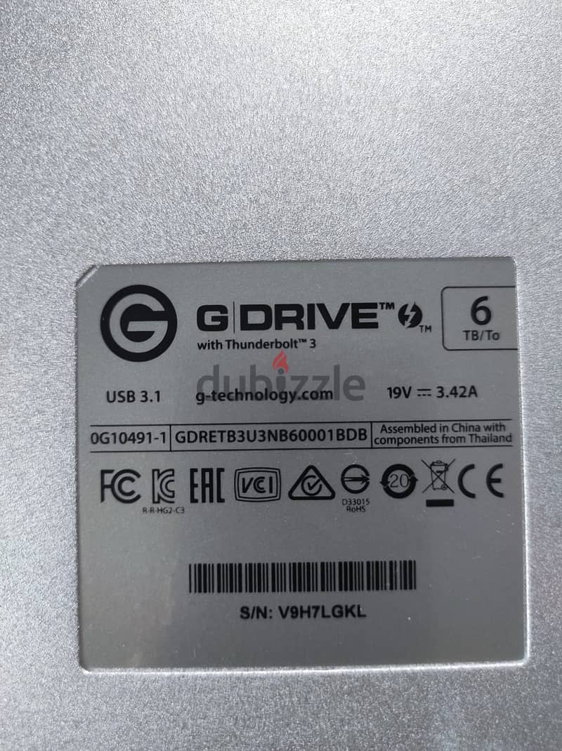 G-Raid 6TB Silver with Thunderbolt 3+USB 3.0 2