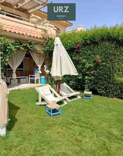 Ground floor 188 sqm chalet with garden fully finished with ACs and double view for sale in Ras El Hekma near Azha The Med Hacienda and Marassi with 9